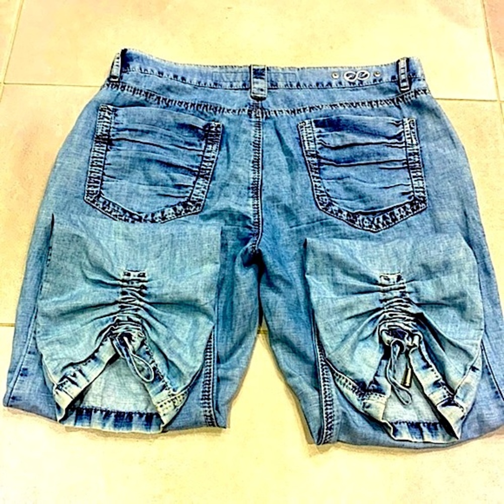 RARE Escada Sport Tina Linen&Cotton Blend Drawstring Jeans - Picture 9 of 17
